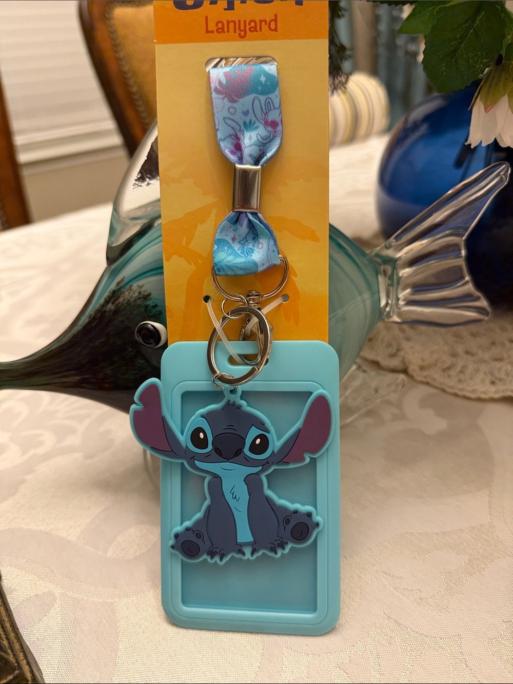 NWT Disney Stitch Lanyard with Bonus Stitch Keychain